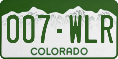 CO license plate 007WLR