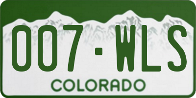 CO license plate 007WLS