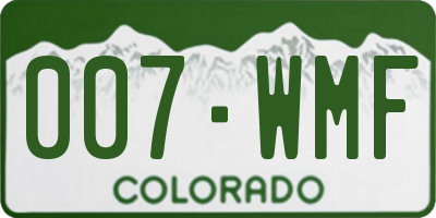 CO license plate 007WMF
