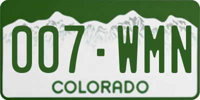 CO license plate 007WMN