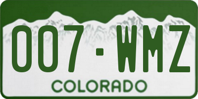 CO license plate 007WMZ