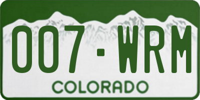 CO license plate 007WRM