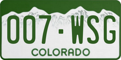 CO license plate 007WSG