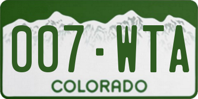 CO license plate 007WTA