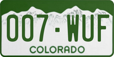 CO license plate 007WUF