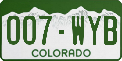CO license plate 007WYB