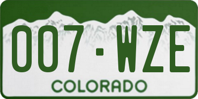 CO license plate 007WZE