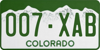 CO license plate 007XAB