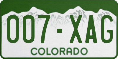 CO license plate 007XAG