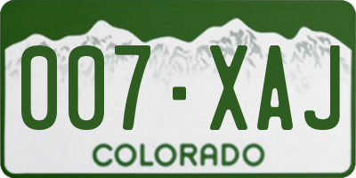 CO license plate 007XAJ