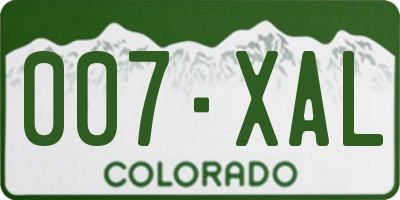CO license plate 007XAL