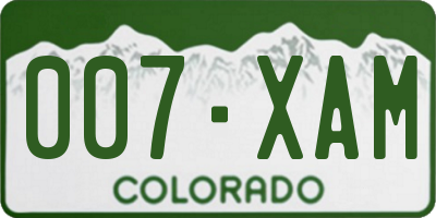 CO license plate 007XAM