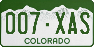 CO license plate 007XAS