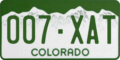 CO license plate 007XAT