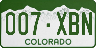 CO license plate 007XBN