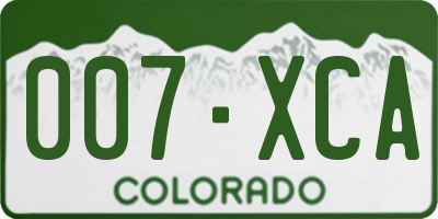 CO license plate 007XCA