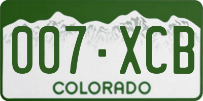 CO license plate 007XCB