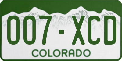 CO license plate 007XCD