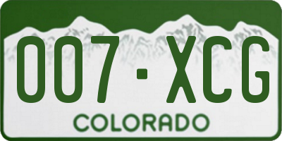 CO license plate 007XCG