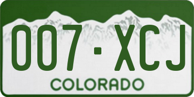 CO license plate 007XCJ