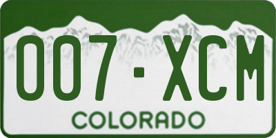CO license plate 007XCM