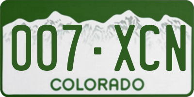 CO license plate 007XCN