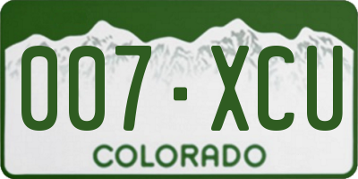 CO license plate 007XCU