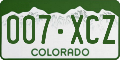 CO license plate 007XCZ