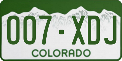 CO license plate 007XDJ