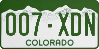 CO license plate 007XDN