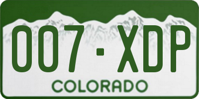 CO license plate 007XDP