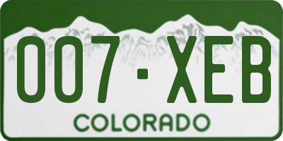 CO license plate 007XEB