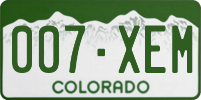 CO license plate 007XEM