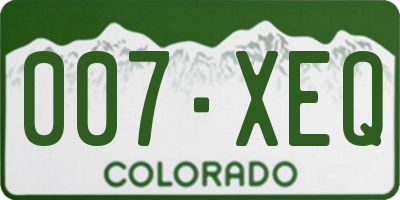 CO license plate 007XEQ