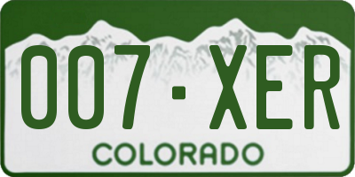 CO license plate 007XER