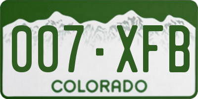 CO license plate 007XFB