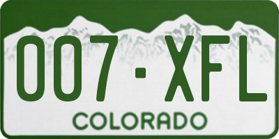 CO license plate 007XFL