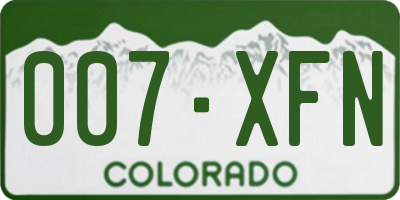 CO license plate 007XFN