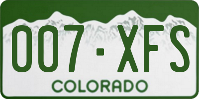 CO license plate 007XFS