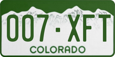 CO license plate 007XFT