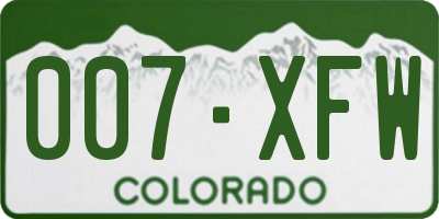 CO license plate 007XFW