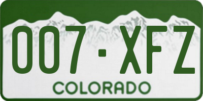 CO license plate 007XFZ