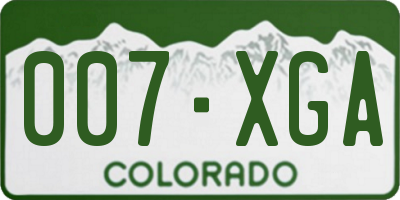 CO license plate 007XGA
