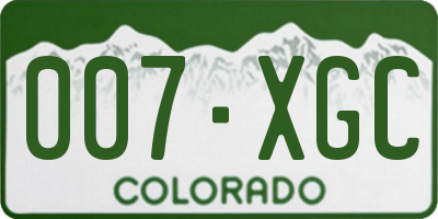 CO license plate 007XGC