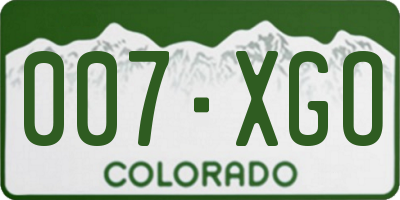 CO license plate 007XGO