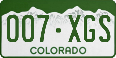 CO license plate 007XGS