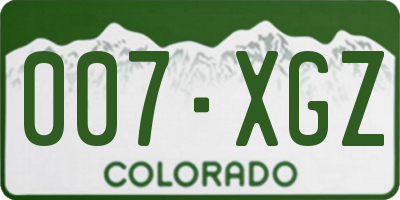 CO license plate 007XGZ