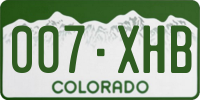 CO license plate 007XHB
