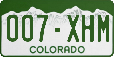 CO license plate 007XHM