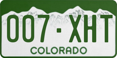 CO license plate 007XHT